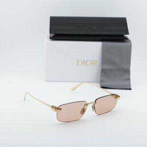 Dior CDIOR S4U B0L0 Rectangle Sunglasses - Gold/Pink
